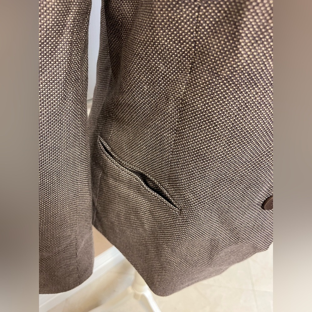 Lafayette 148 New York 100% Wool Blazer Size 12 Brown Tailored Jacket Career - Picture 8 of 10